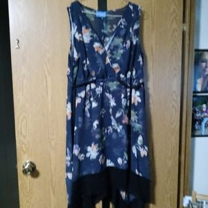 Vera Wang navy dress with flower design XL